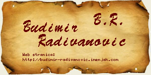 Budimir Radivanović vizit kartica